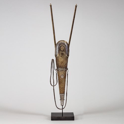 Basket Weave Quiver with Engraved Silver Gilt Mounts